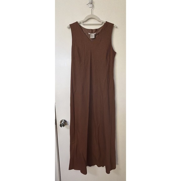 Plaza South Dresses & Skirts - Plaza South Vintage Brown Linen Blend Dress Long 12 RN 52438 Lagenlook Boho
